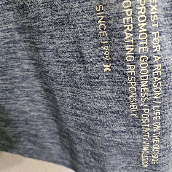 Hurley Blue Heathered Tee Medium - Picture 4 of 5